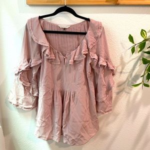 Rebecca Taylor long sleeve ruffle blouse size 6